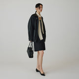 SIOT4190 Fake Leather Half Jacket_Black