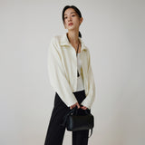 SIOT4191 High Neck Shirring Blouson_Cream