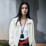 SIOT4191 High Neck Shirring Blouson_Cream