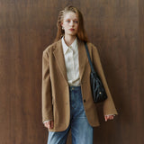 SIOT4200 Gentle Tailored Blazer_Camel brown