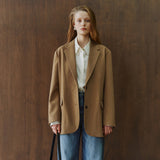 SIOT4200 Gentle Tailored Blazer_Camel brown