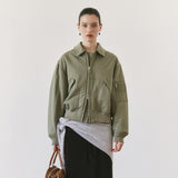 SIOT4201 Volume Padded Bomber Jacket_Light khaki