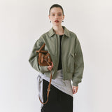 SIOT4201 Volume Padded Bomber Jacket_Light khaki