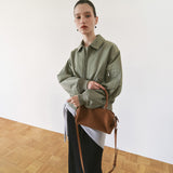 SIOT4201 Volume Padded Bomber Jacket_Light khaki