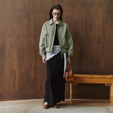 SIOT4201 Volume Padded Bomber Jacket_Light khaki