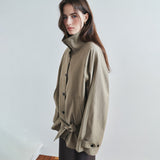SIOT4202 Oversized High-Neck Belted Jacket_Dust brown