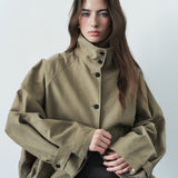 SIOT4202 Oversized High-Neck Belted Jacket_Dust brown