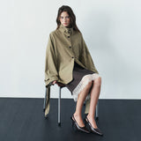 SIOT4202 Oversized High-Neck Belted Jacket_Dust brown