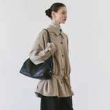 SIOT4203 Oversized Fluid Belted Jacket_Ash beige