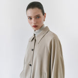 SIOT4203 Oversized Fluid Belted Jacket_Ash beige