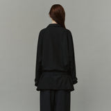 SIOT4203 Oversized Fluid Belted Jacket_Black