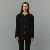 SIOT4204 Oversized Atelier Tweed Jacket_Black
