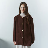SIOT4204 Oversized Atelier Tweed Jacket_Brown