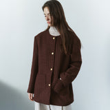 SIOT4204 Oversized Atelier Tweed Jacket_Brown