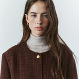SIOT4204 Oversized Atelier Tweed Jacket_Brown
