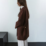 SIOT4204 Oversized Atelier Tweed Jacket_Brown