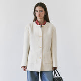 SIOT4204 Oversized Atelier Tweed Jacket_Ivory