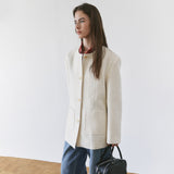 SIOT4204 Oversized Atelier Tweed Jacket_Ivory
