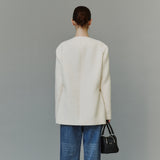 SIOT4204 Oversized Atelier Tweed Jacket_Ivory