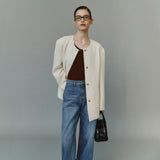 SIOT4204 Oversized Atelier Tweed Jacket_Ivory