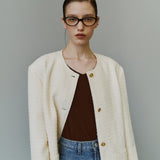 SIOT4204 Oversized Atelier Tweed Jacket_Ivory