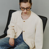 SIOT4204 Oversized Atelier Tweed Jacket_Ivory