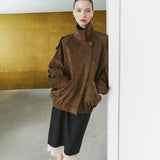 SIOT4209 Edit Suede Jacket_Khaki brown