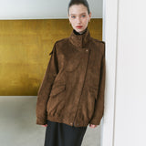 SIOT4209 Edit Suede Jacket_Khaki brown