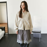 SIOT4212 Washed Bomber Jacket_Dust cream