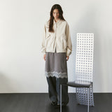 SIOT4212 Washed Bomber Jacket_Dust cream