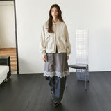 SIOT4212 Washed Bomber Jacket_Dust cream