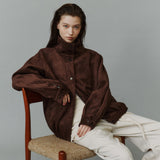 SIOT4213 Suede High-Neck Blouson_Brown