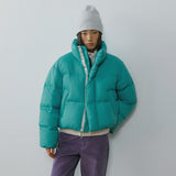 SIOT4214 Duck Down Retro Cropped Puffer_Emerald