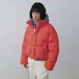 SIOT4214 Duck Down Retro Cropped Puffer_Orange coral