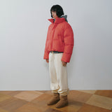 SIOT4214 Duck Down Retro Cropped Puffer_Orange coral