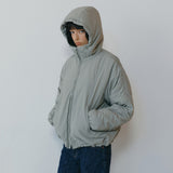 SIOT4216 Thinsulate Shirred Hooded Puffer_Khaki