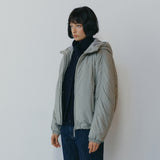 SIOT4216 Thinsulate Shirred Hooded Puffer_Khaki