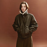 SIOT4221 Faux Shearling Blouson_Khaki brown