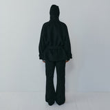 SIOT4228 Wool Belted Half Coat_Melange black