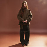 SIOT4228 Wool Belted Half Coat_Brown