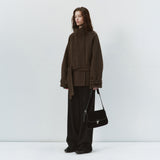SIOT4228 Wool Belted Half Coat_Brown