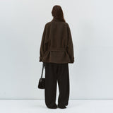SIOT4228 Wool Belted Half Coat_Brown