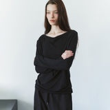 SITP5307 Cowl-Neck Long-Sleeve T-Shirt_Black