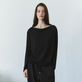 SITP5307 Cowl-Neck Long-Sleeve T-Shirt_Black