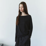 SITP5307 Cowl-Neck Long-Sleeve T-Shirt_Black