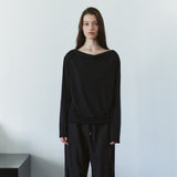 SITP5307 Cowl-Neck Long-Sleeve T-Shirt_Black