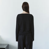 SITP5307 Cowl-Neck Long-Sleeve T-Shirt_Black