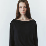 SITP5307 Cowl-Neck Long-Sleeve T-Shirt_Black