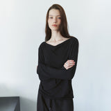 SITP5307 Cowl-Neck Long-Sleeve T-Shirt_Black