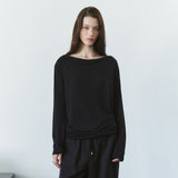 SITP5307 Cowl-Neck Long-Sleeve T-Shirt_Black